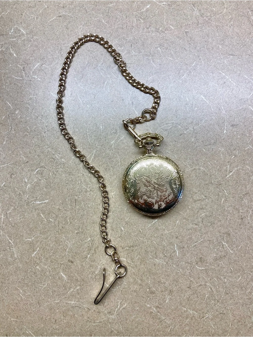 Gold-Tone Eagle Pocket Watch Pendant Necklace